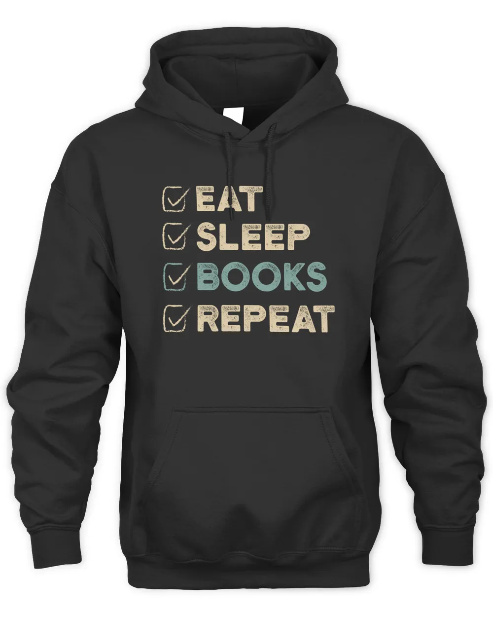 Eat Sleep Books Repeat Funny Retro Book Lovers Gift Shirt Unisex Hoodie black s