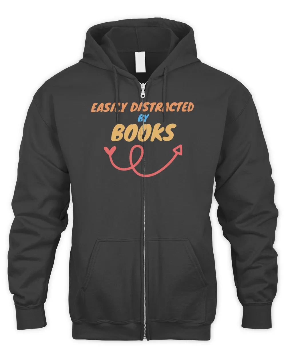 Easily Distracted By Books Shirt Men's Zip Hoodie black s