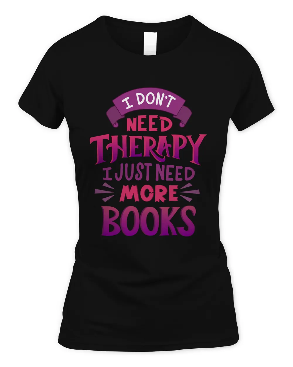 Books Or Therapy Blue Shirt Women's Standard T-Shirt black s