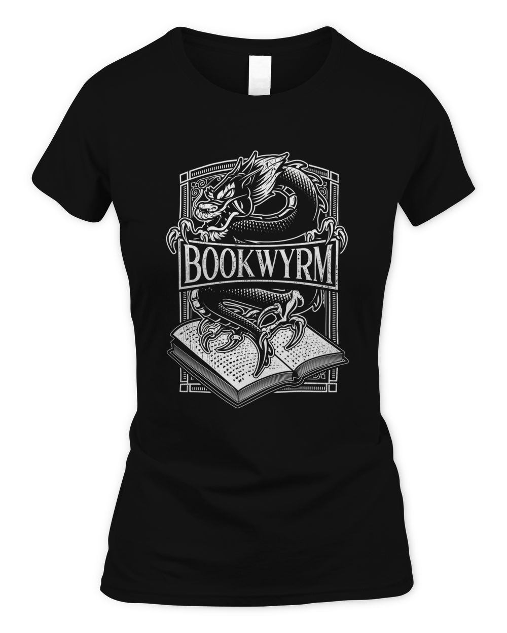 Book Wyrm Bookwyrm Dragon Reading Lover Distressed Gift Shirt Women's Standard T-Shirt black s