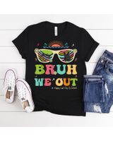 Bruh We Out Funny Last Day Of School Teacher Boy Girl Summer Shirt Unisex Standard T-Shirt black s