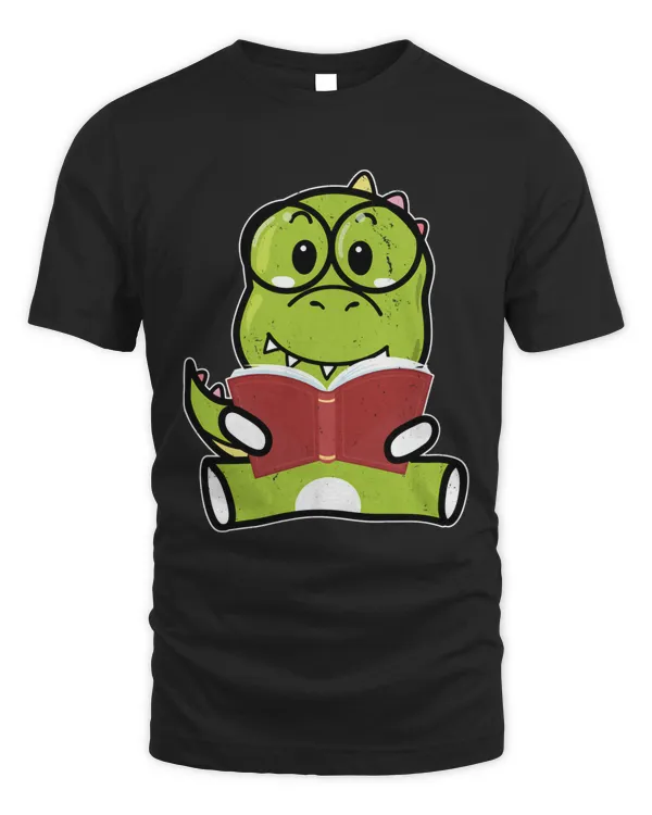 Cute Dinosaur Book Reading Lover Shirt