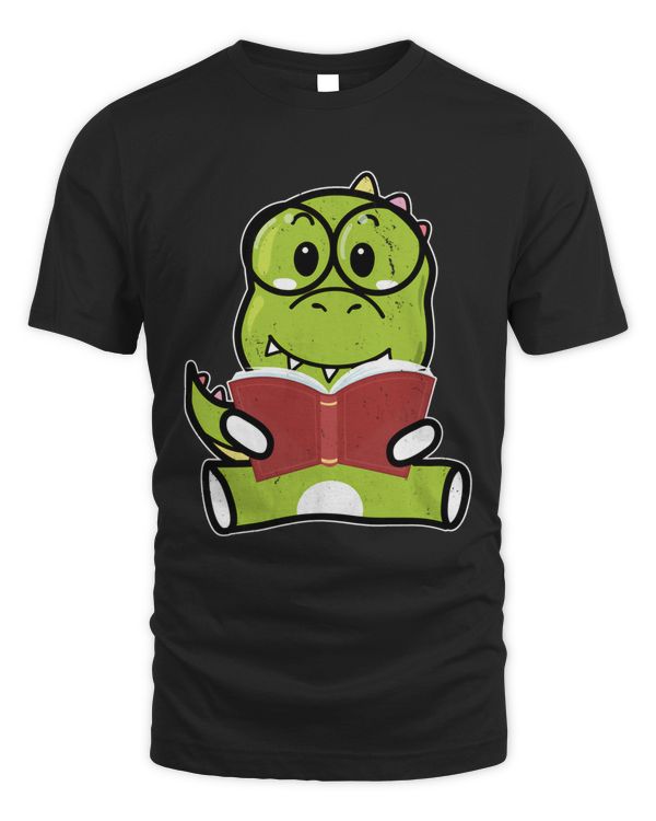 Cute Dinosaur Book Reading Lover Shirt